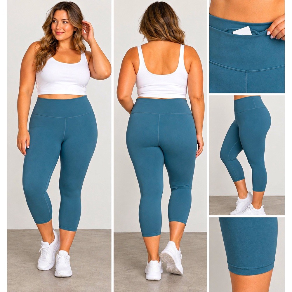 Lululemon Align High-Rise Crop 23" Leggings Size 16 Teal Blue Nulu Yoga Pants